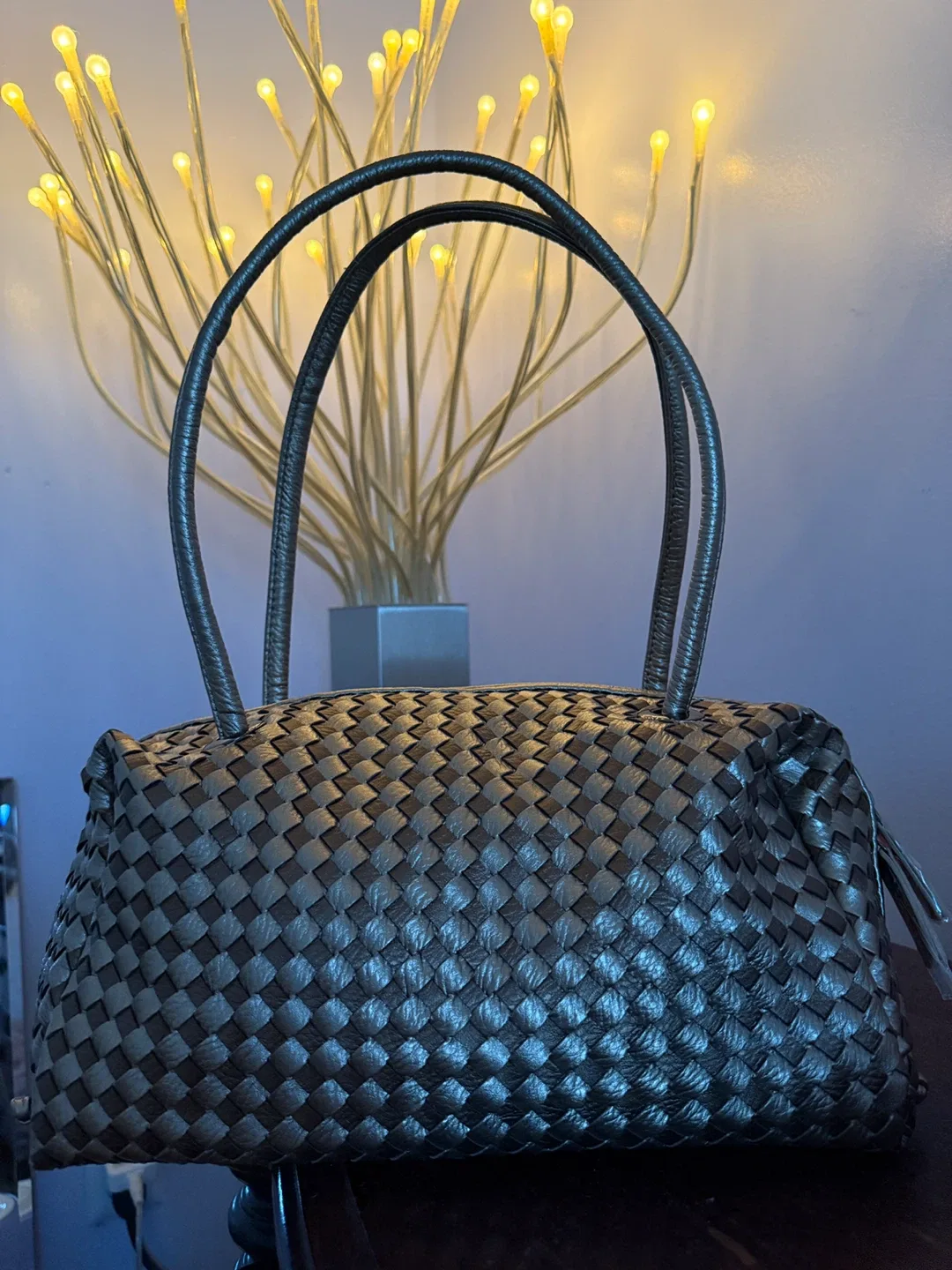 Sondra Roberts Squared Woven Tote Bag