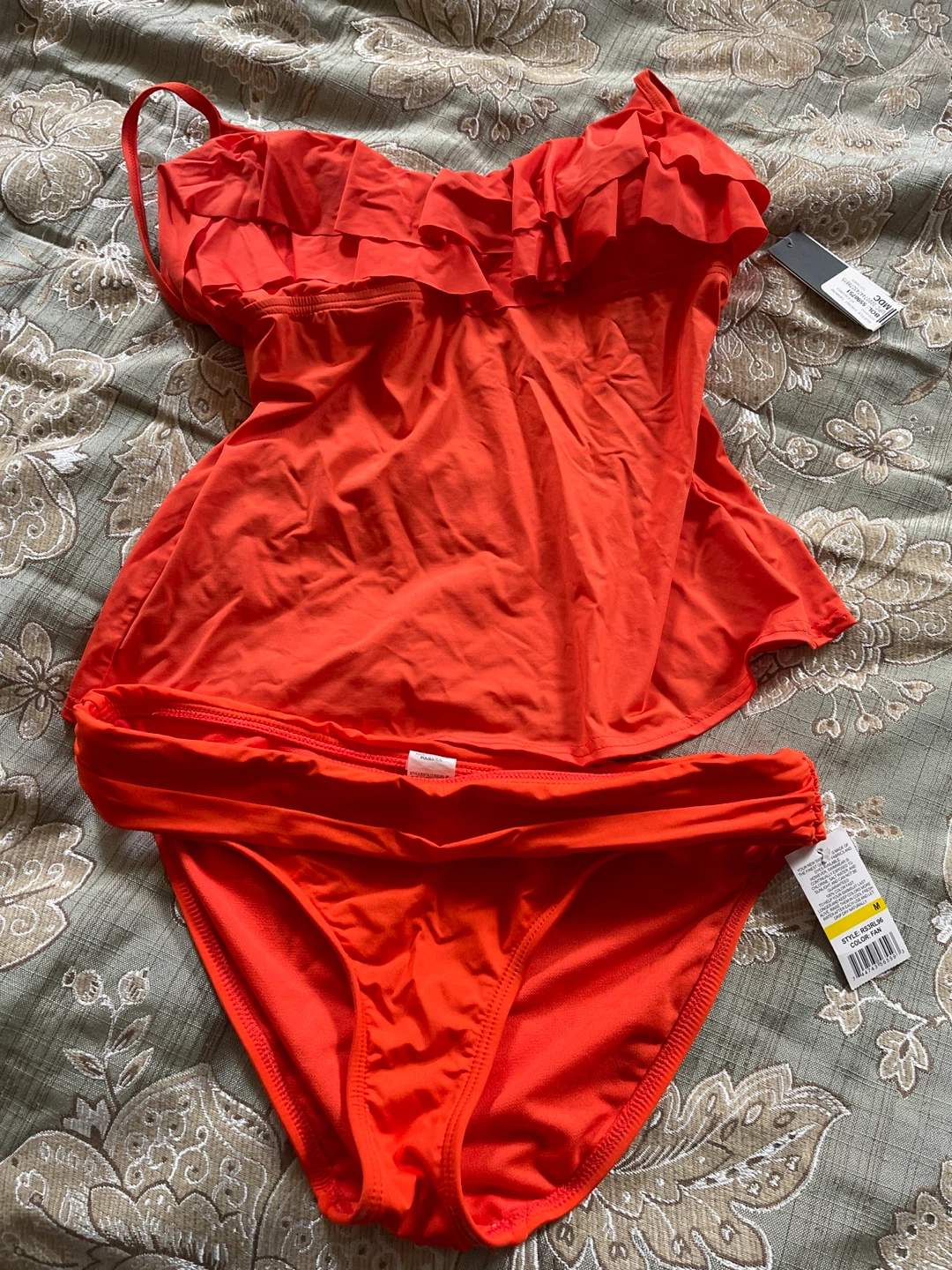 Kenneth Cole Reaction Orange Tankini, Size M