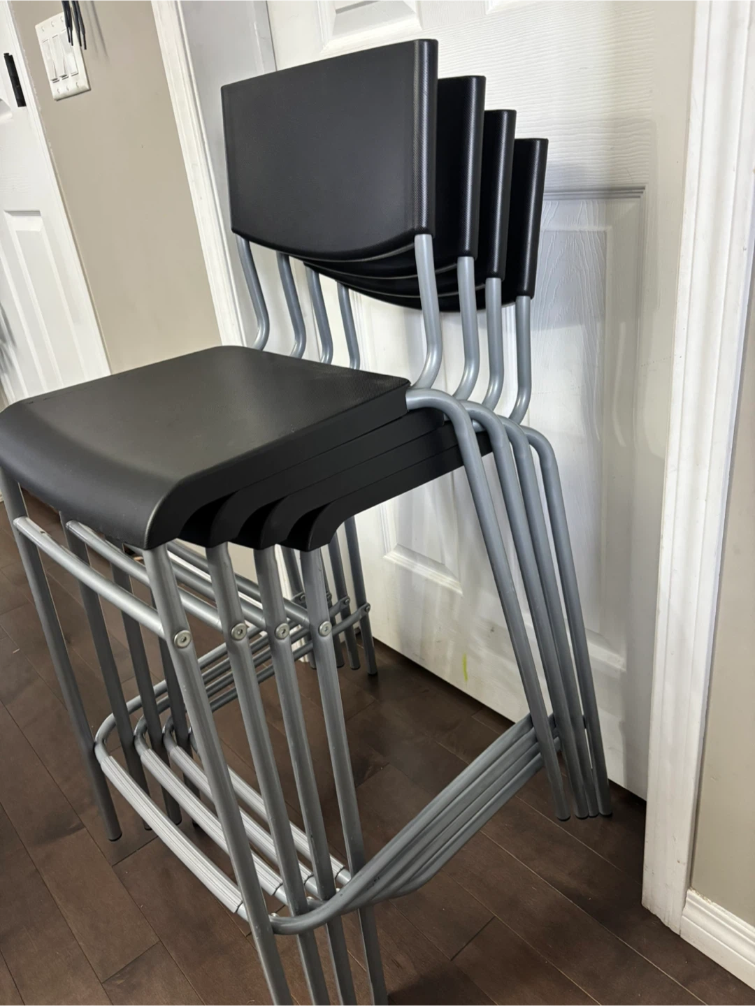 IKEA Franklin Bar Stool - Black/Silver