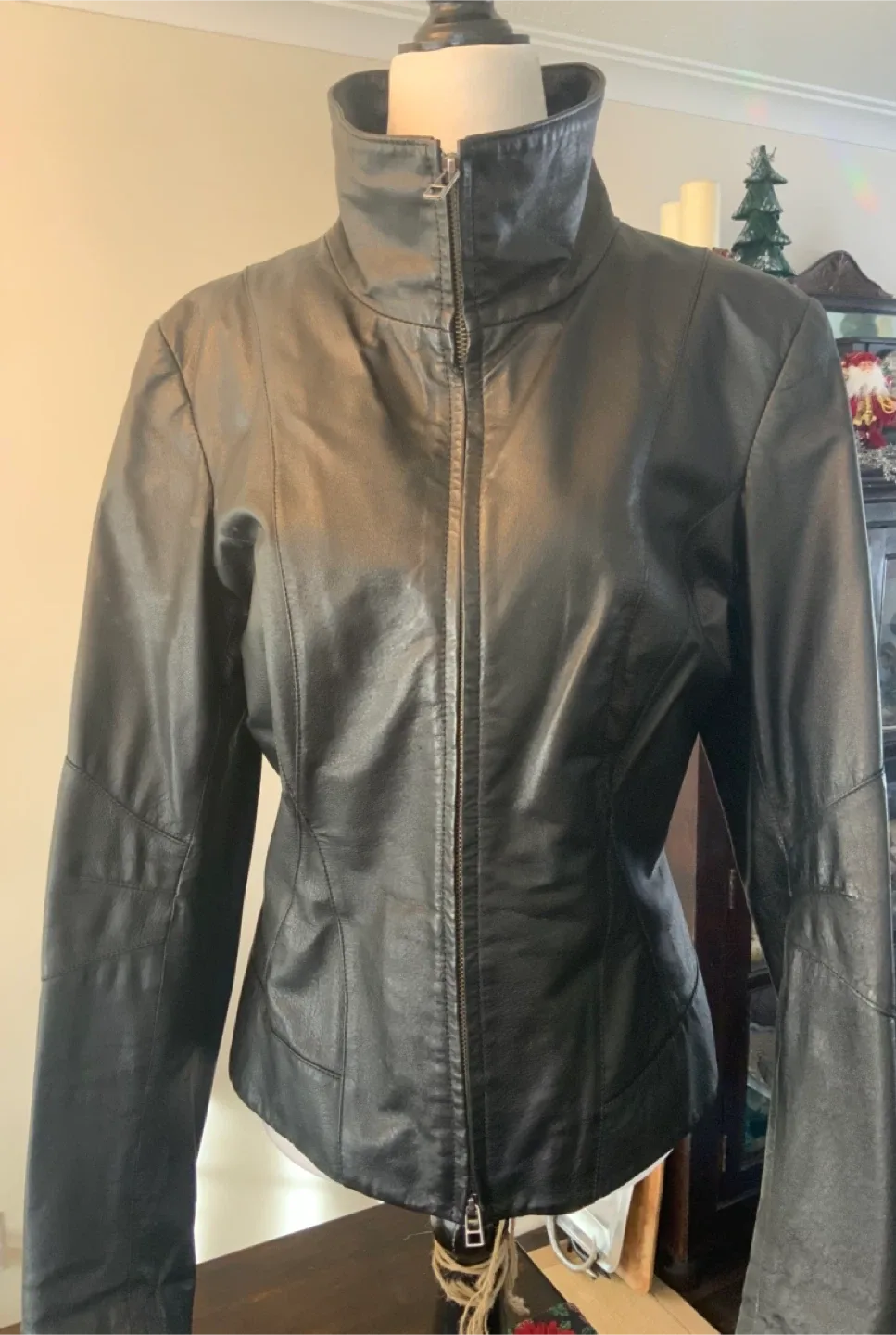Danier Black Leather Jacket - Size M