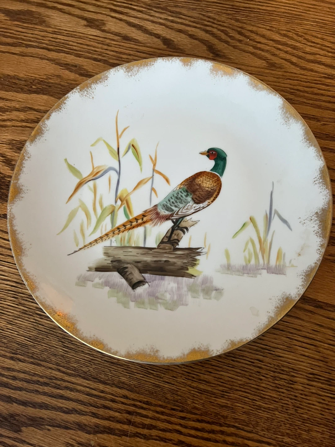 Left on Ring-Necked Pheasant Gold Trimmed Plate