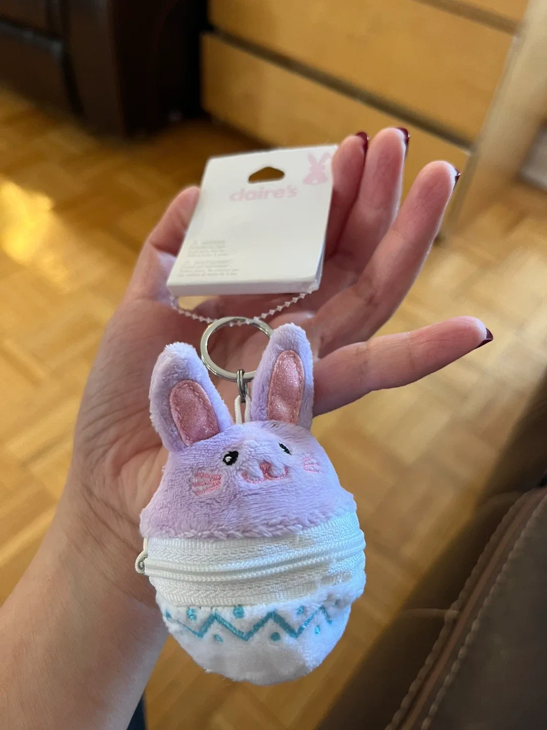 Claire's Bunny Coin Purse Keychain - New