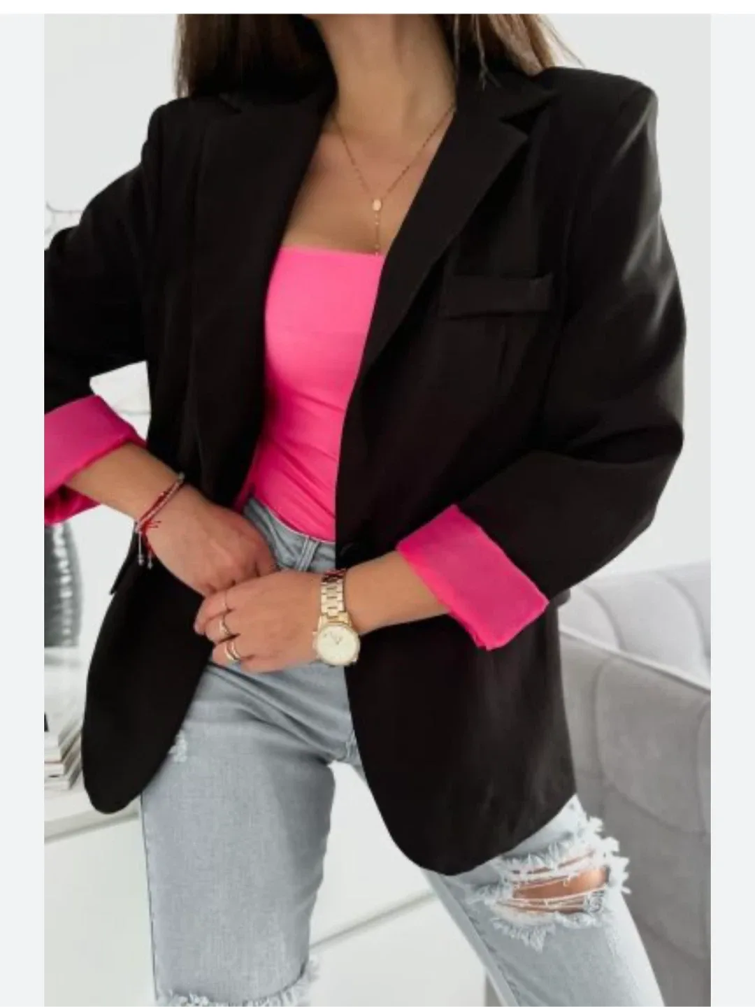 Black Blazer Jacket - Women's Classic