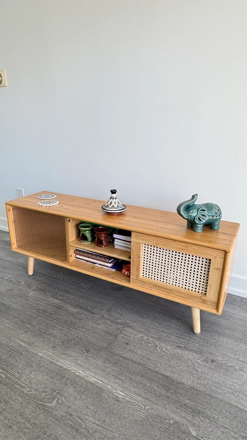 Rattan TV Stand Media Console - photo 2