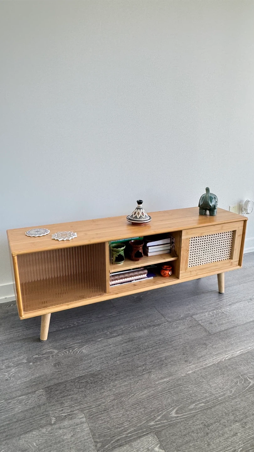 Rattan TV Stand Media Console