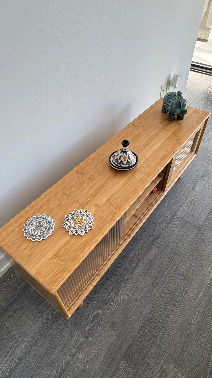 Rattan TV Stand Media Console - photo 3
