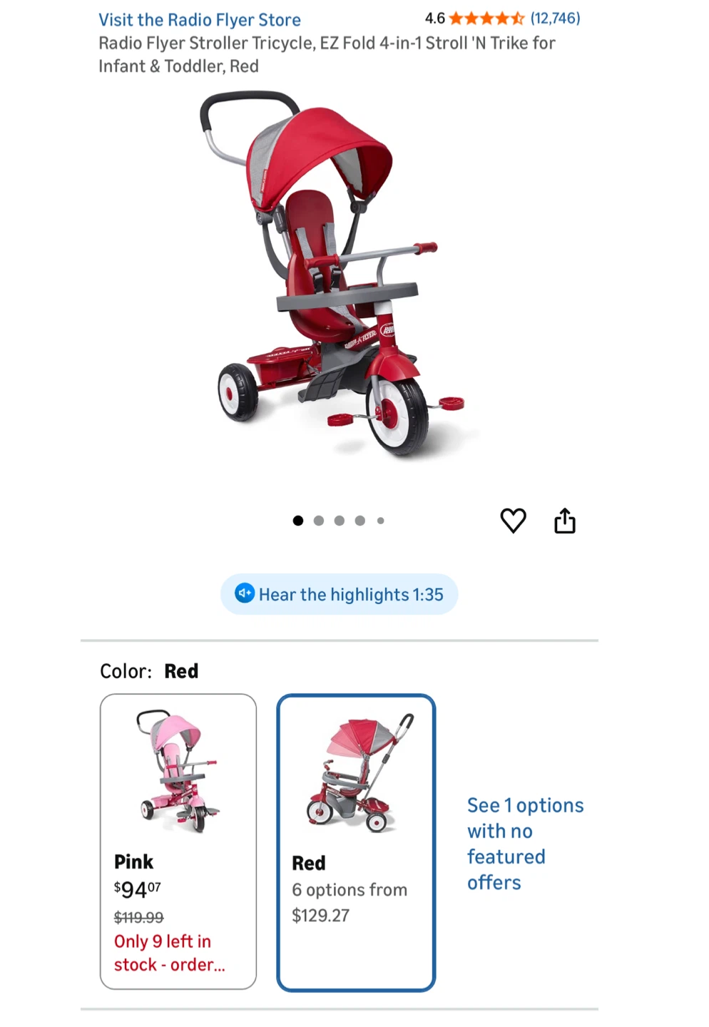 Radio Flyer 4-in-1 Stroll 'N Trike - Red - photo 3