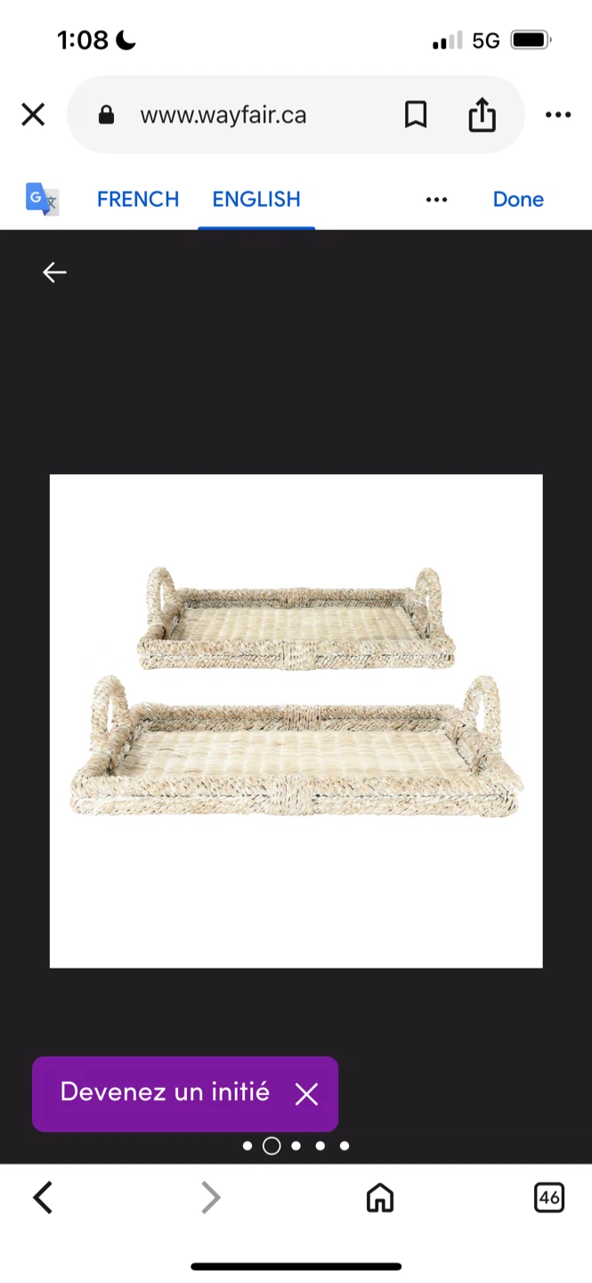 New Wayfair Rattan Serving Trays - Set of 2 - photo 2