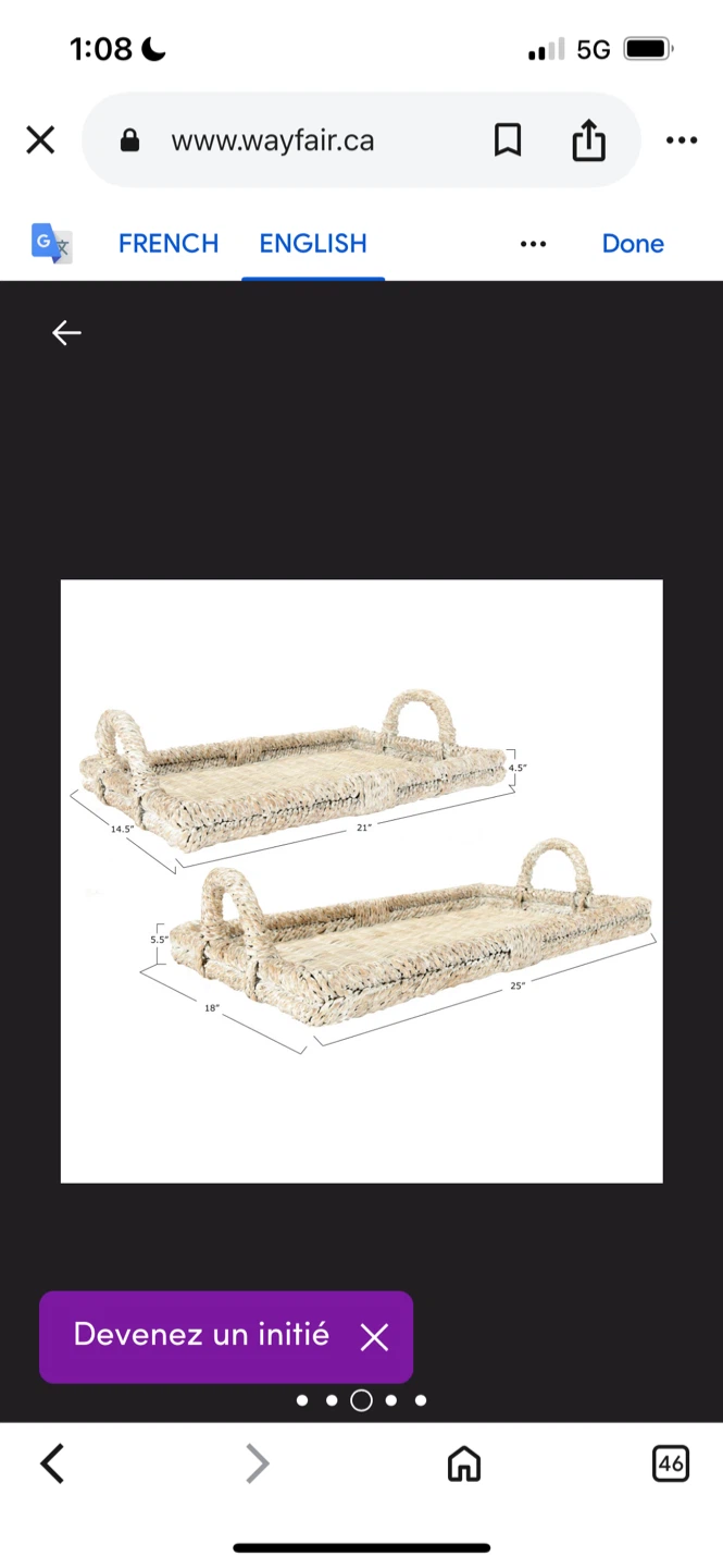 New Wayfair Rattan Serving Trays - Set of 2 - photo 5