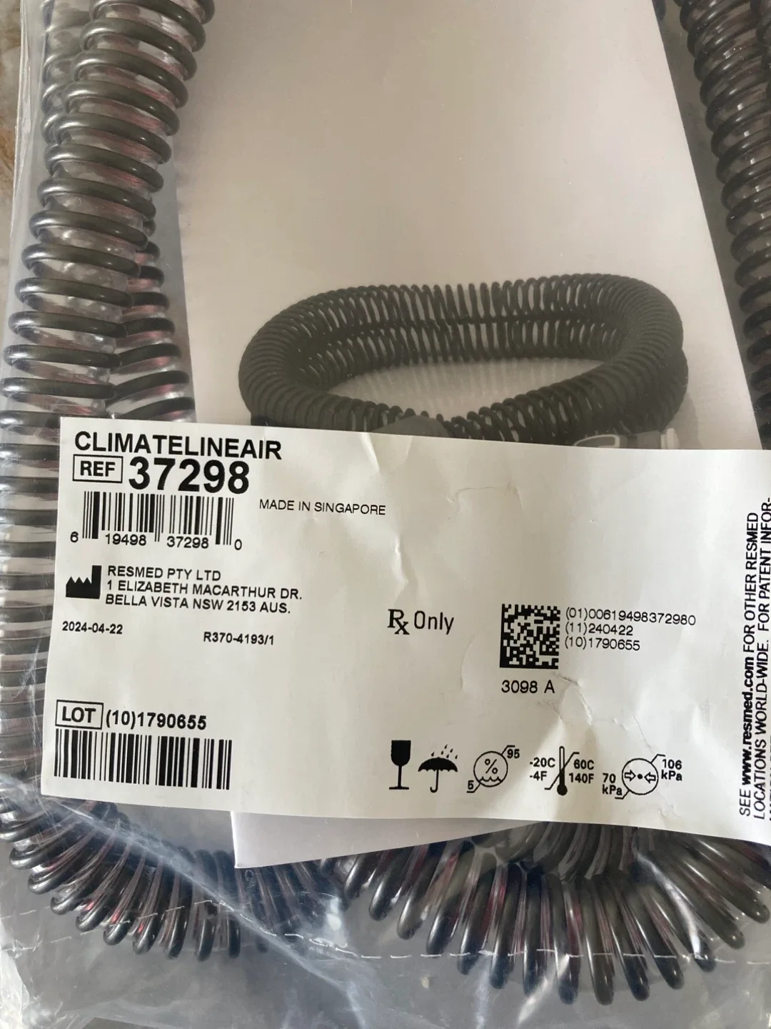 ResMed ClimateLineAir heated CPAP  hose