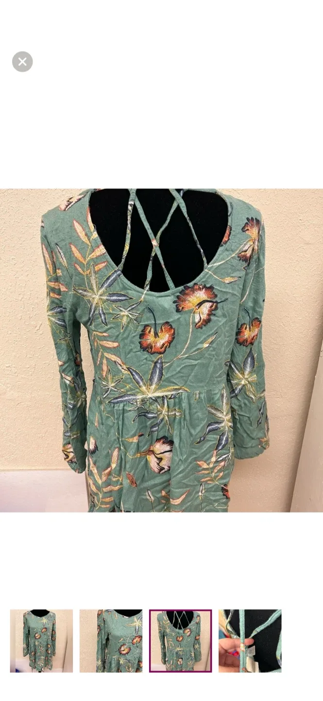 Roxy Floral Long Sleeve Dress - Size L image indicator(3)
