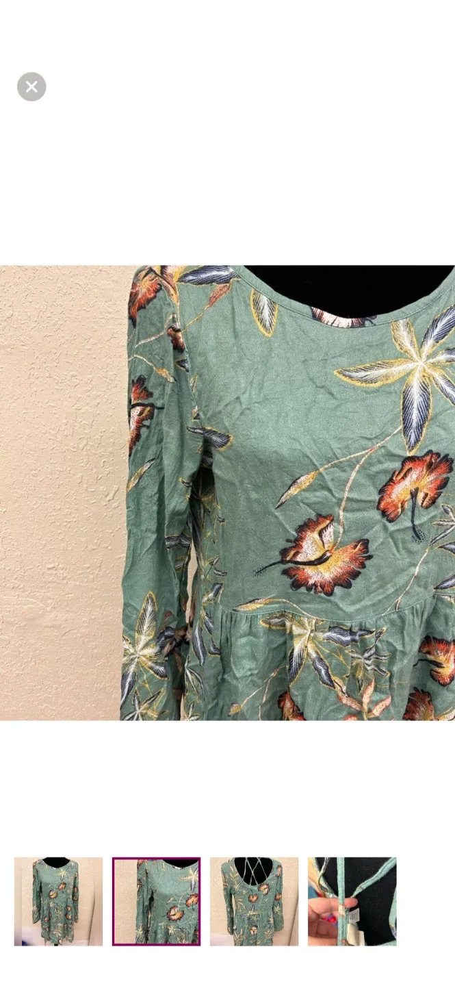 Roxy Floral Long Sleeve Dress - Size L image indicator(2)