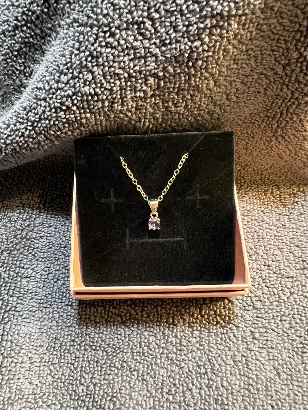 Silver Necklace with Purple Stone Pendant image indicator(2)