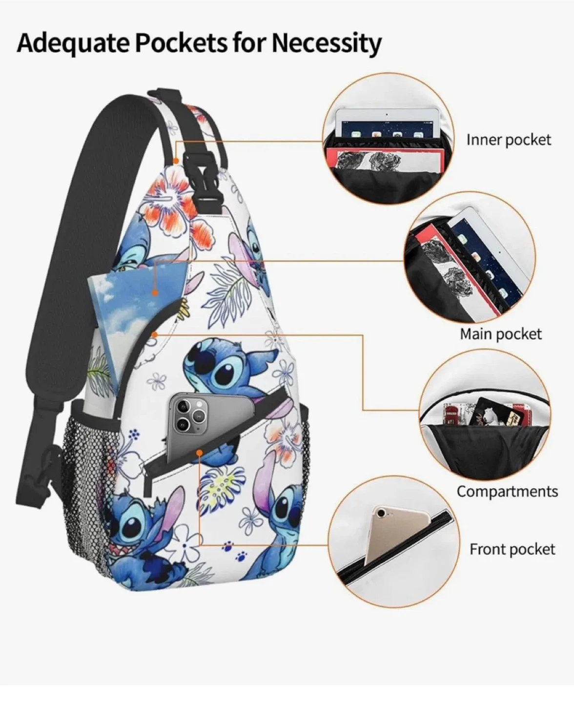 Disney Stitch Sling Cross body Bag image indicator(4)
