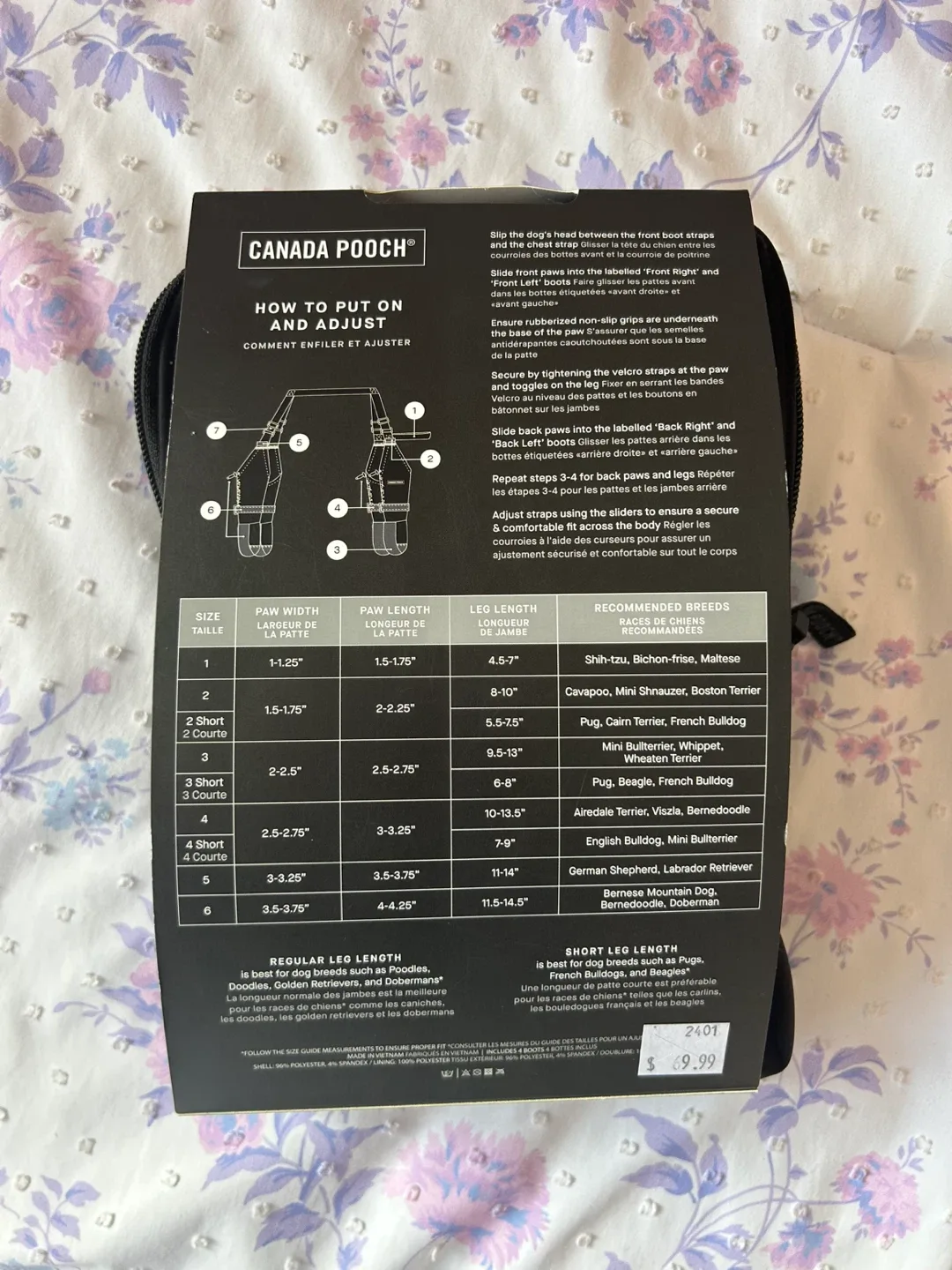 Canada Pooch Suspender Dog Boots Size 1 (smallest size) image indicator(3)