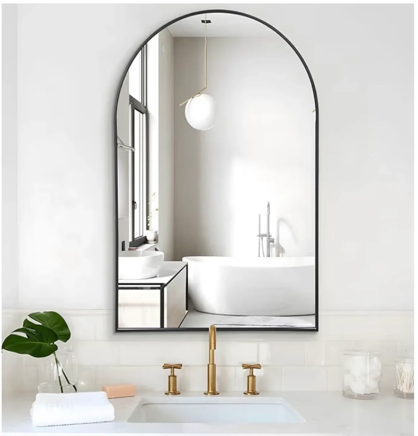 New Black Arch Mirror 20”x28”