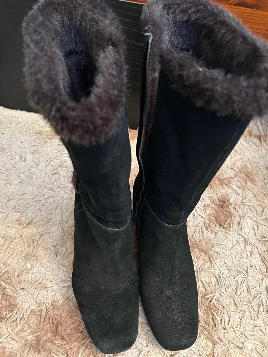 Aerosoles Black Suede Boots Size 7.5