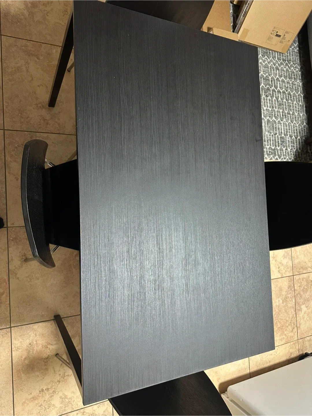 $130 IKEA Dining Table and Chairs - Black image indicator(2)