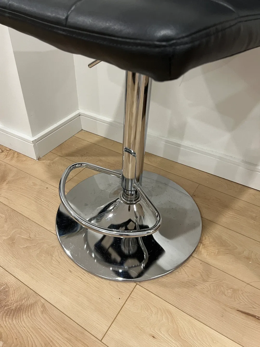 Black Adjustable Bar Stool