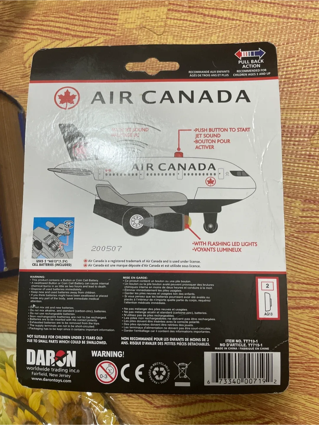 New Air Canada Toy Airplane with Lights & Sound image indicator(4)