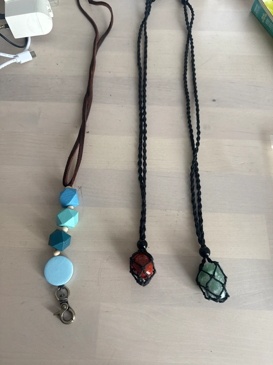 Handmade Crystal & Wood Bead Necklaces