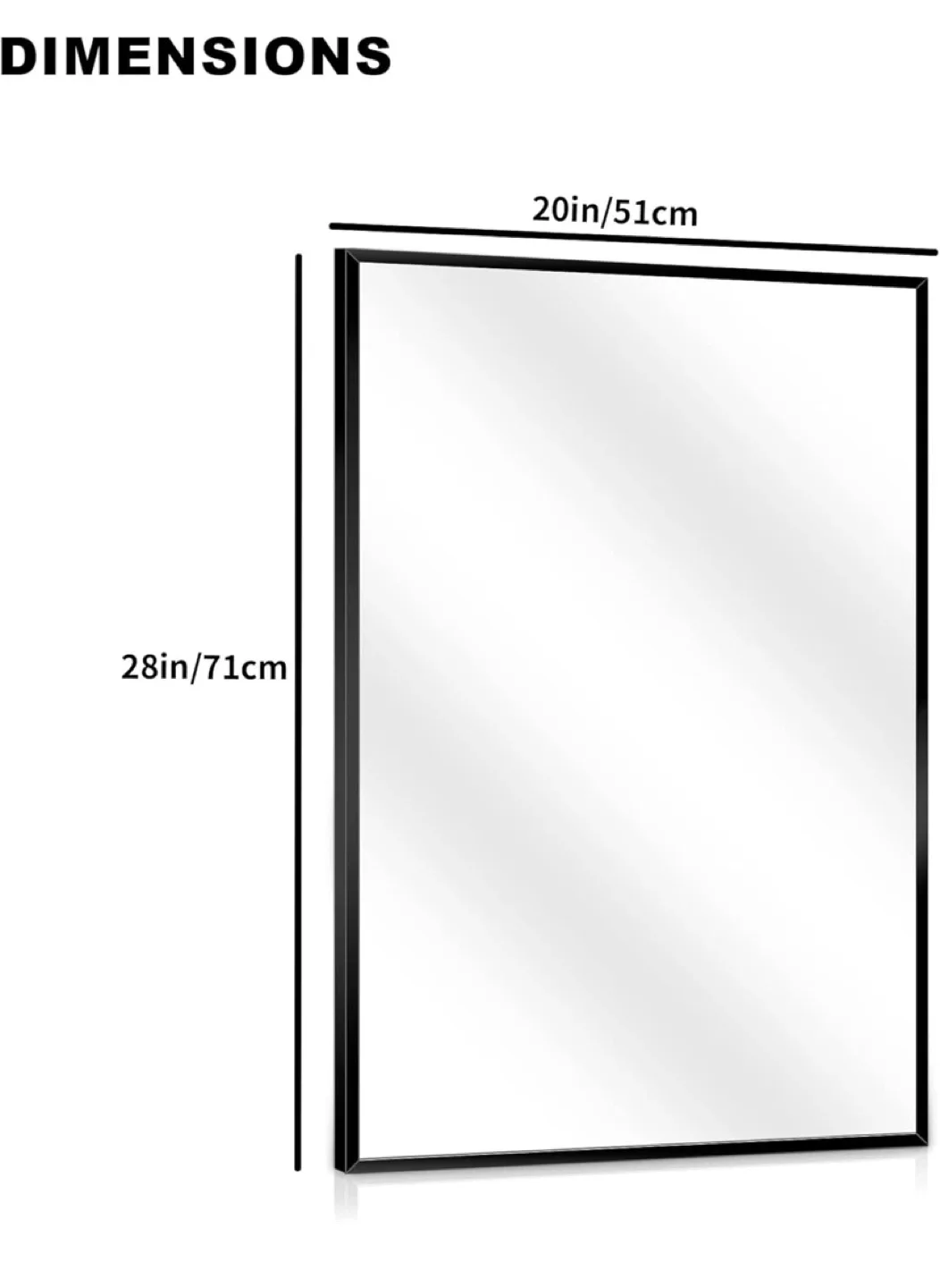 New Mirror Black Metal Frame 20”x28” image indicator(2)