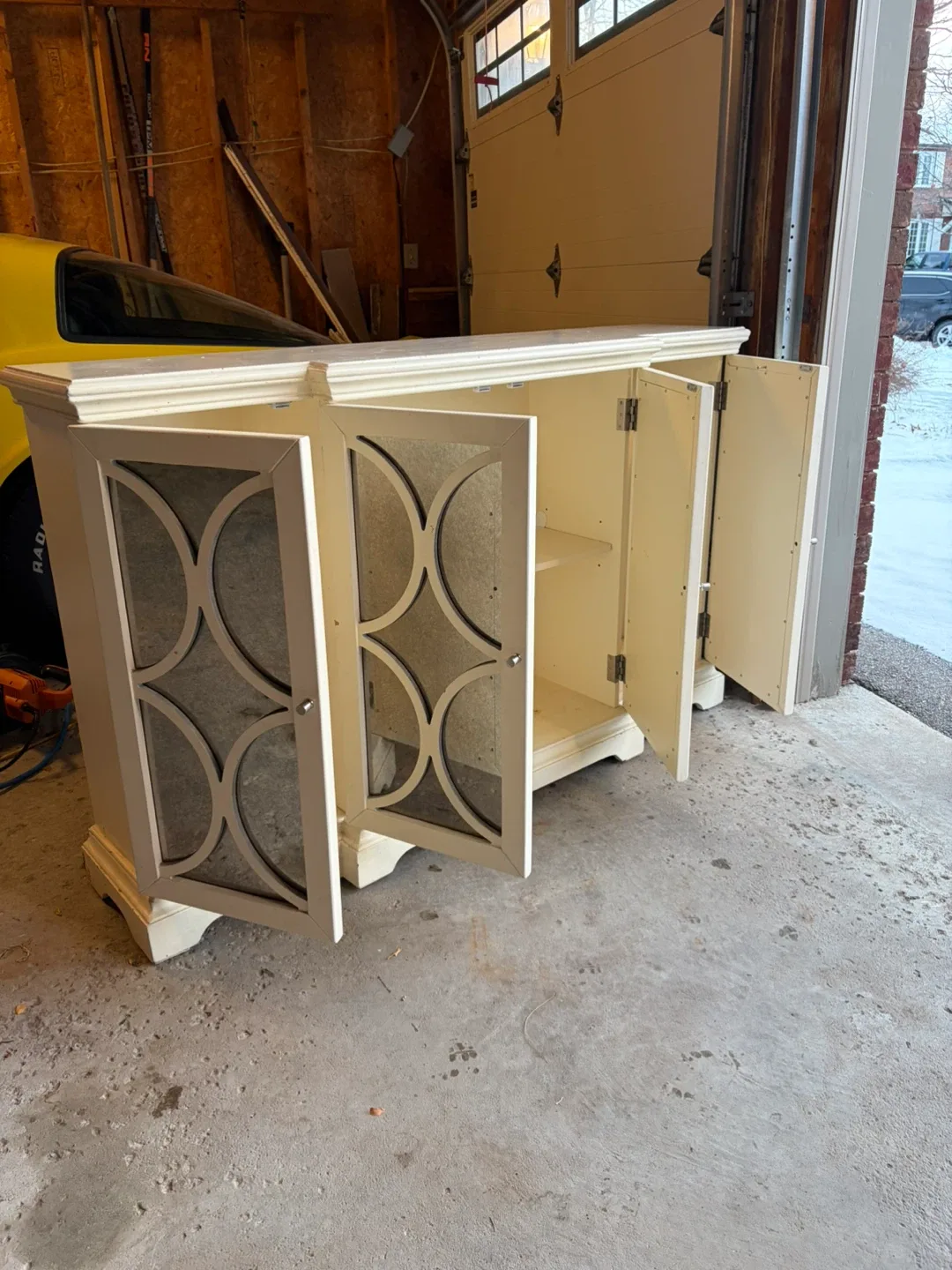 White Cabinet with Mirrored Doors image indicator(4)