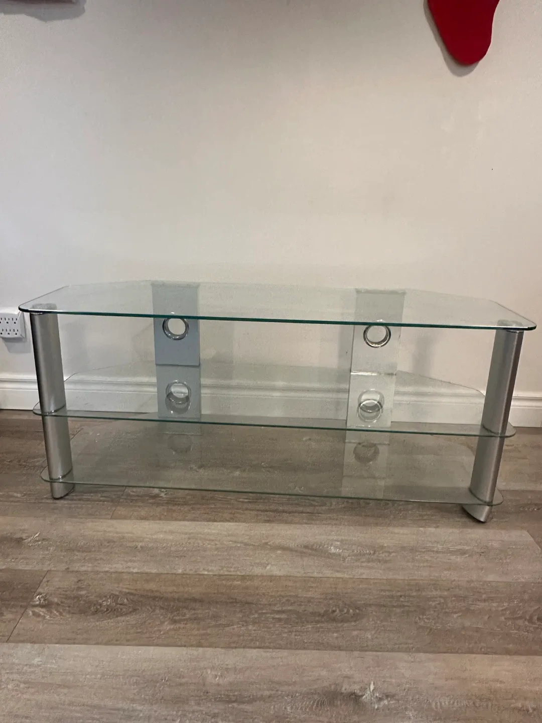 Glass and Silver TV Stand