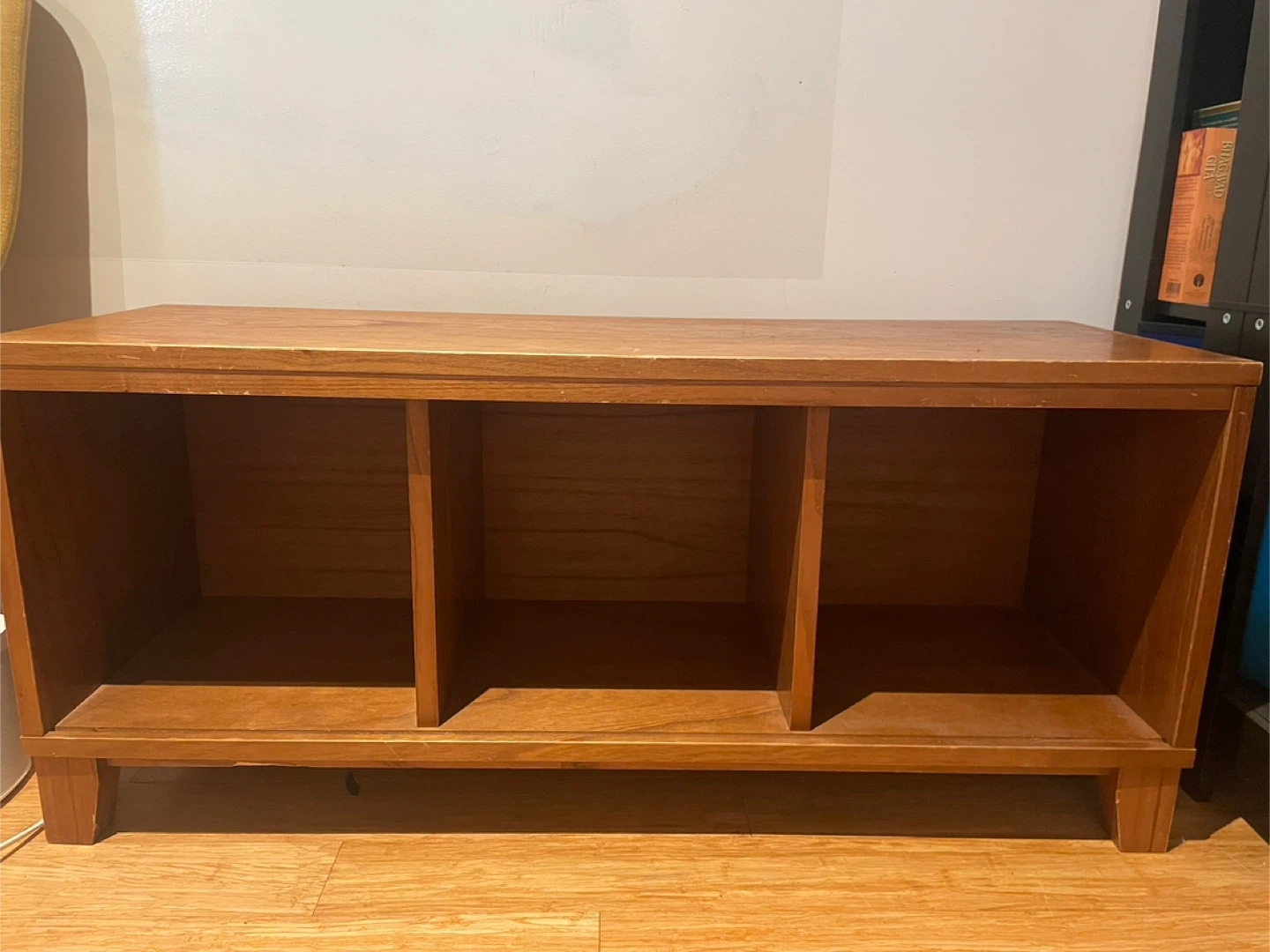 Wooden Storage Bench with 3 Cubbies - photo 3