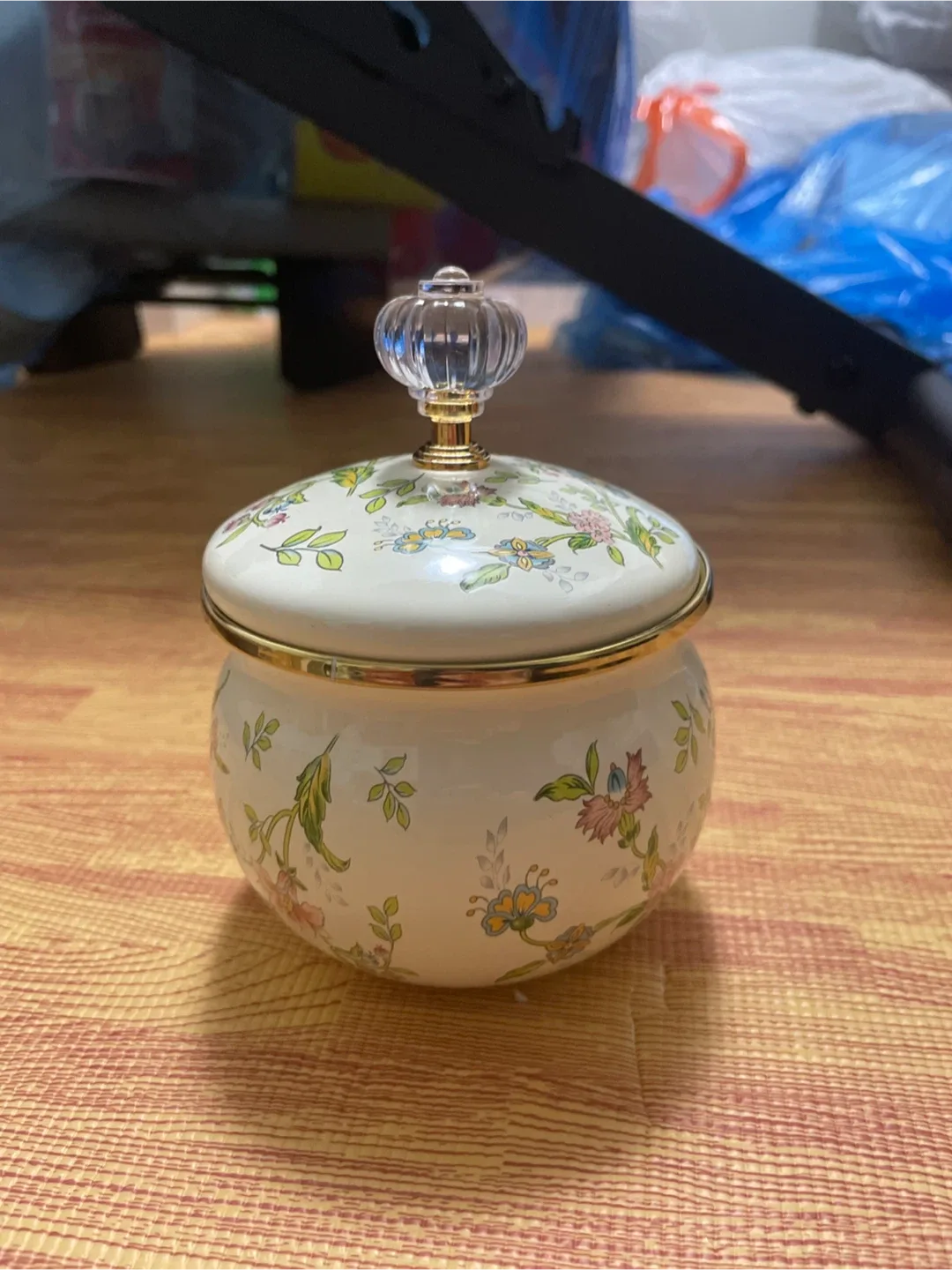 Floral Trinket jar with Lid