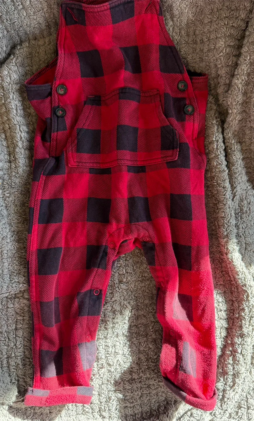 Red & Black Plaid Baby Overalls (18-24 months)