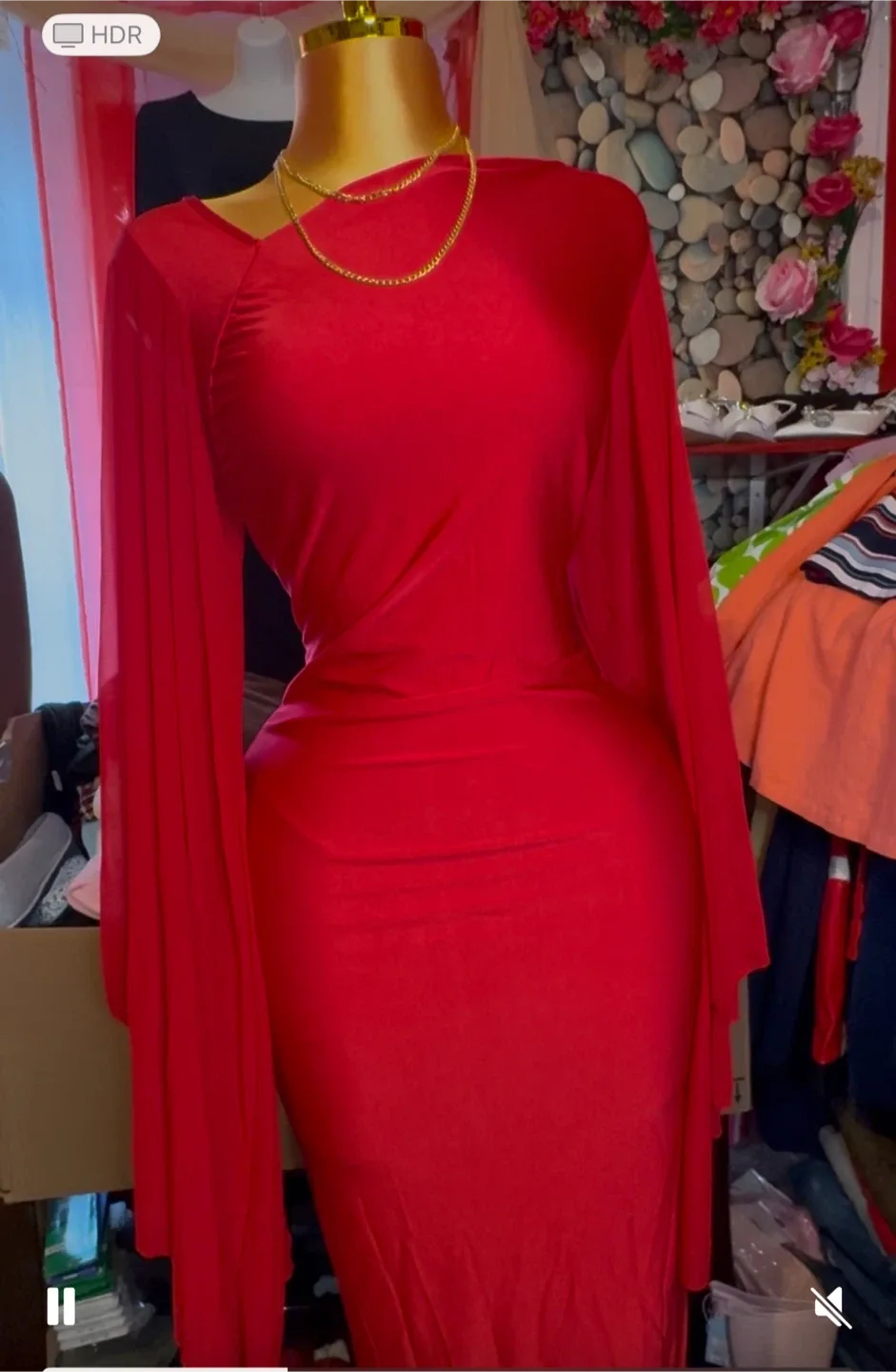 Red Long Sleeve Dress