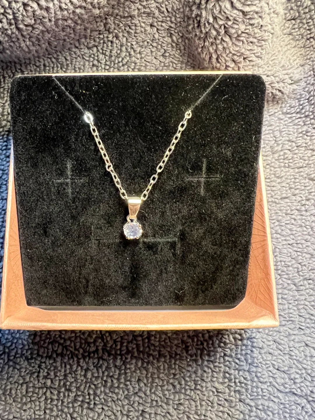 Silver Necklace with Simulant Diamond Pendant image indicator(2)