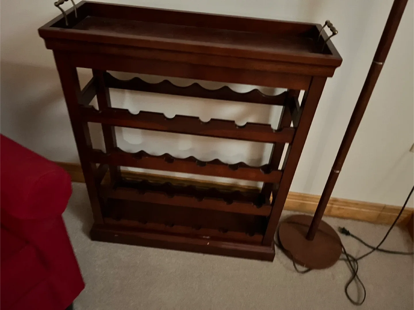 Wooden Wine Rack with Serving Tray