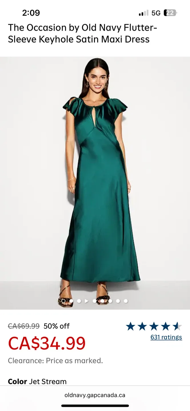 Green Satin maxi dress - size XL (BRAND NEW WITH TAG BNWT)