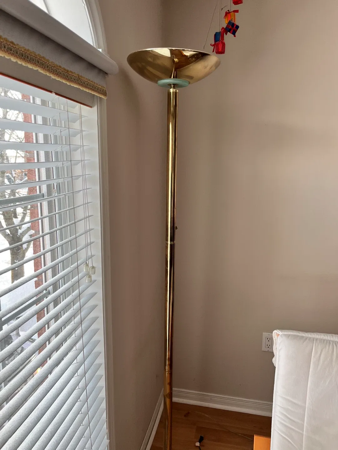 Gold Coloured Torchiere Floor Lamp