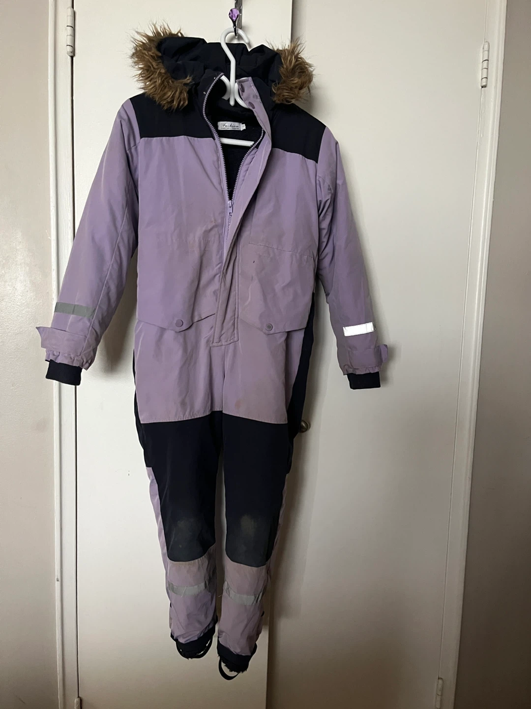 Kids' Lilac & Black Snowsuit
