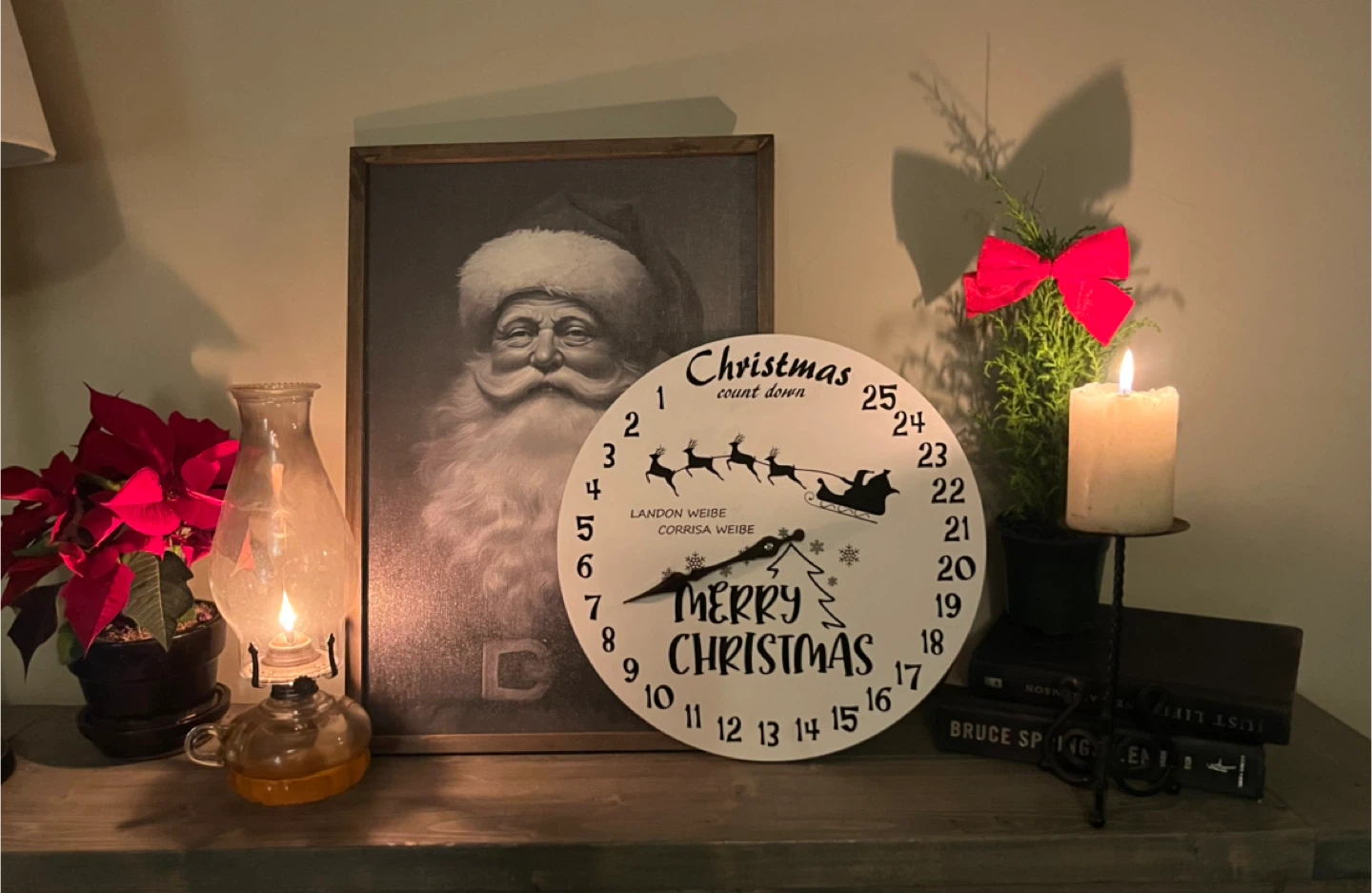 Christmas Countdown Clock laser, engraved, and personalized