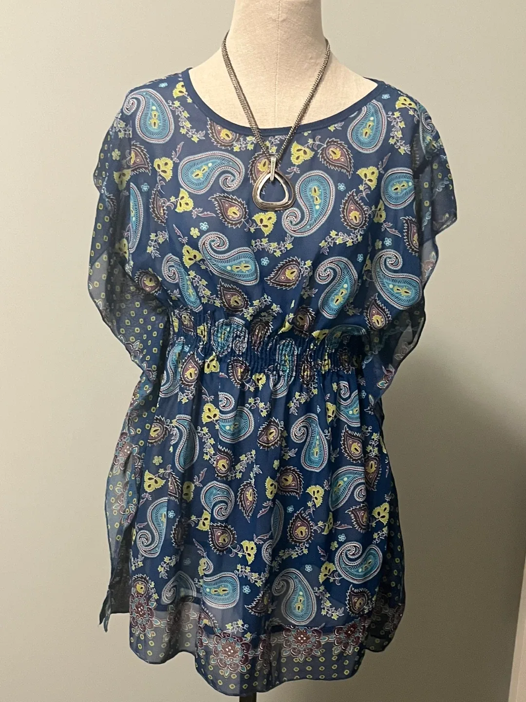 Streetwear Society Blue Paisley Tunic - Size L