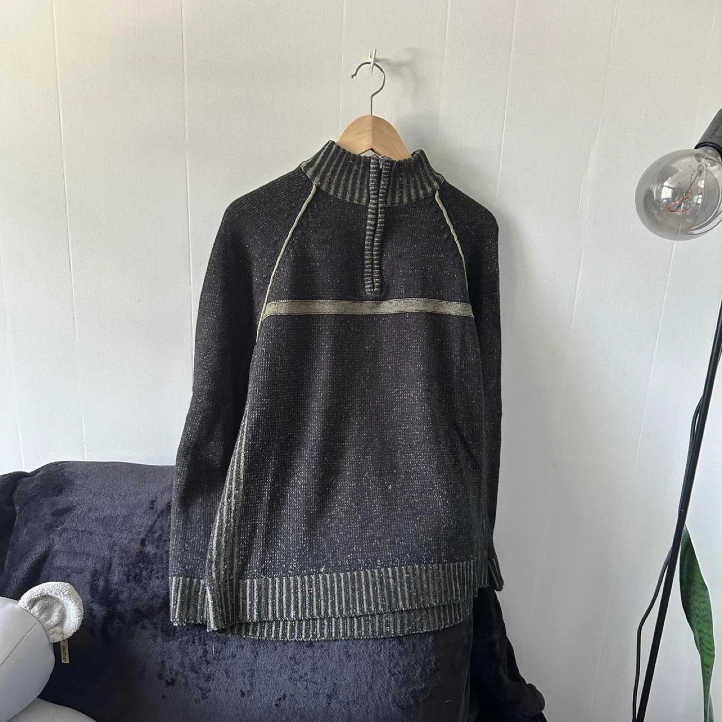 Quarter Zip Pullover Sweater - Grey - photo 2