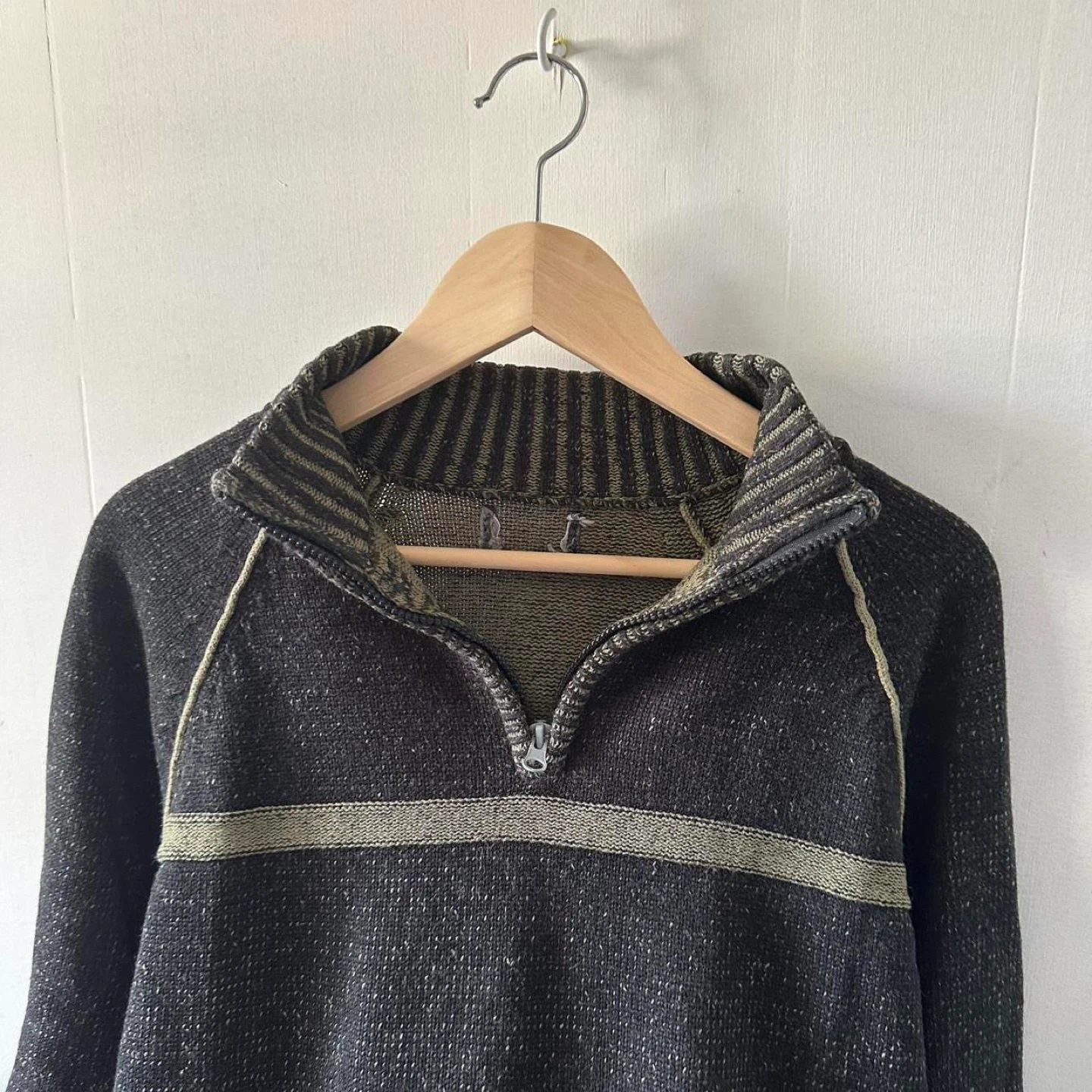 Quarter Zip Pullover Sweater - Grey - photo 5