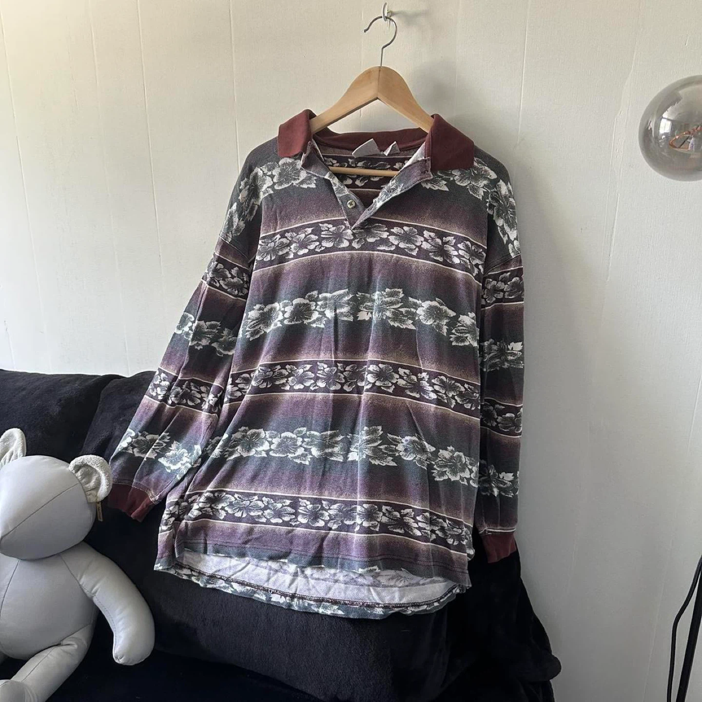 R&R Vintage Striped Long Sleeve Polo XL - photo 2
