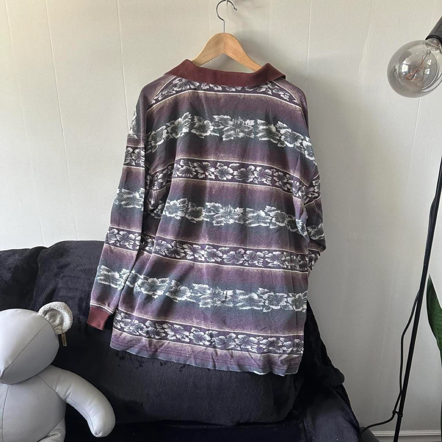 R&R Vintage Striped Long Sleeve Polo XL - photo 3