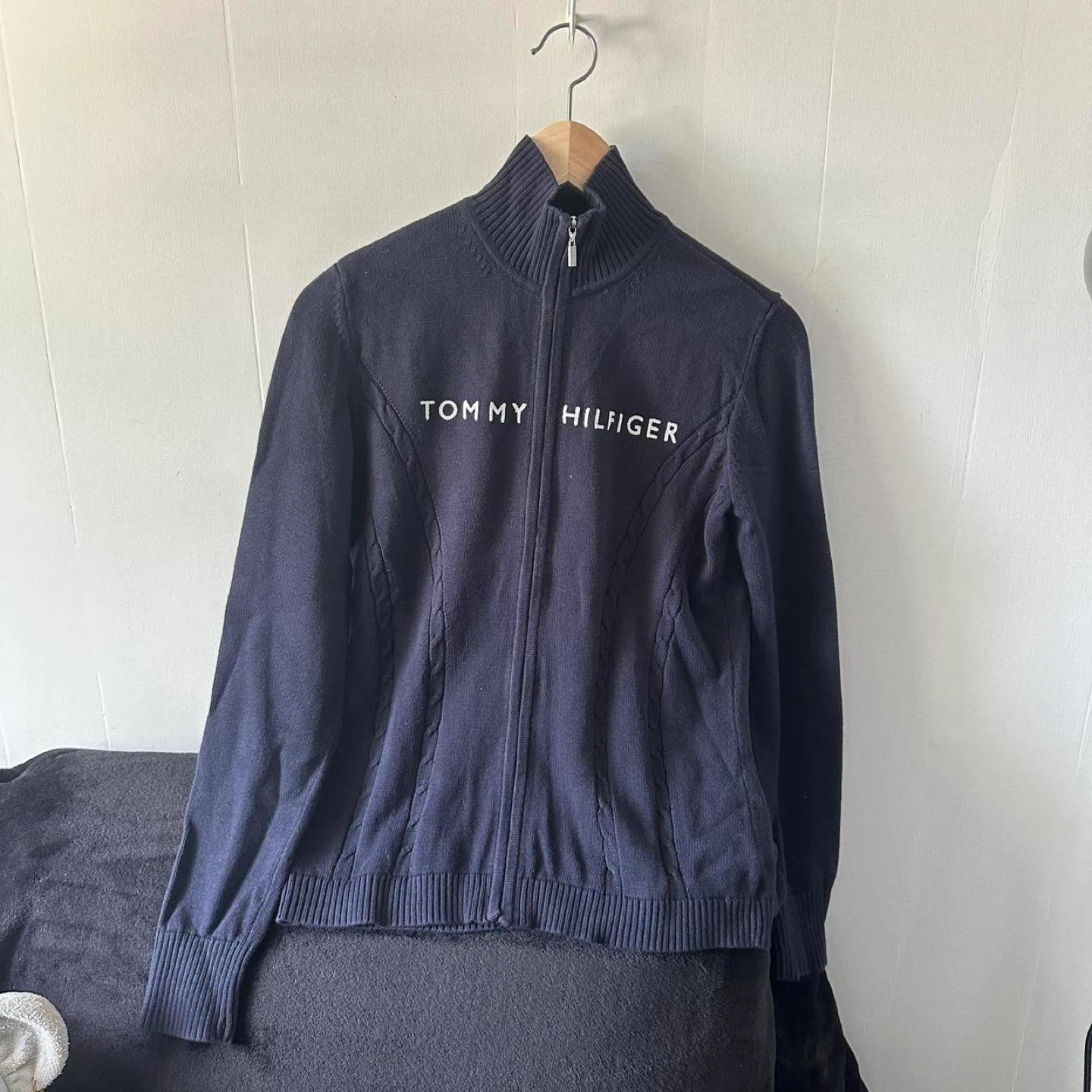Tommy Hilfiger Navy Blue Zip Up Sweater - Small - photo 4