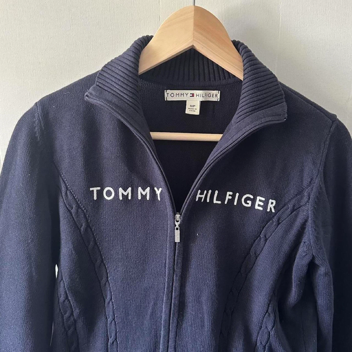 Tommy Hilfiger Navy Blue Zip Up Sweater - Small - photo 2