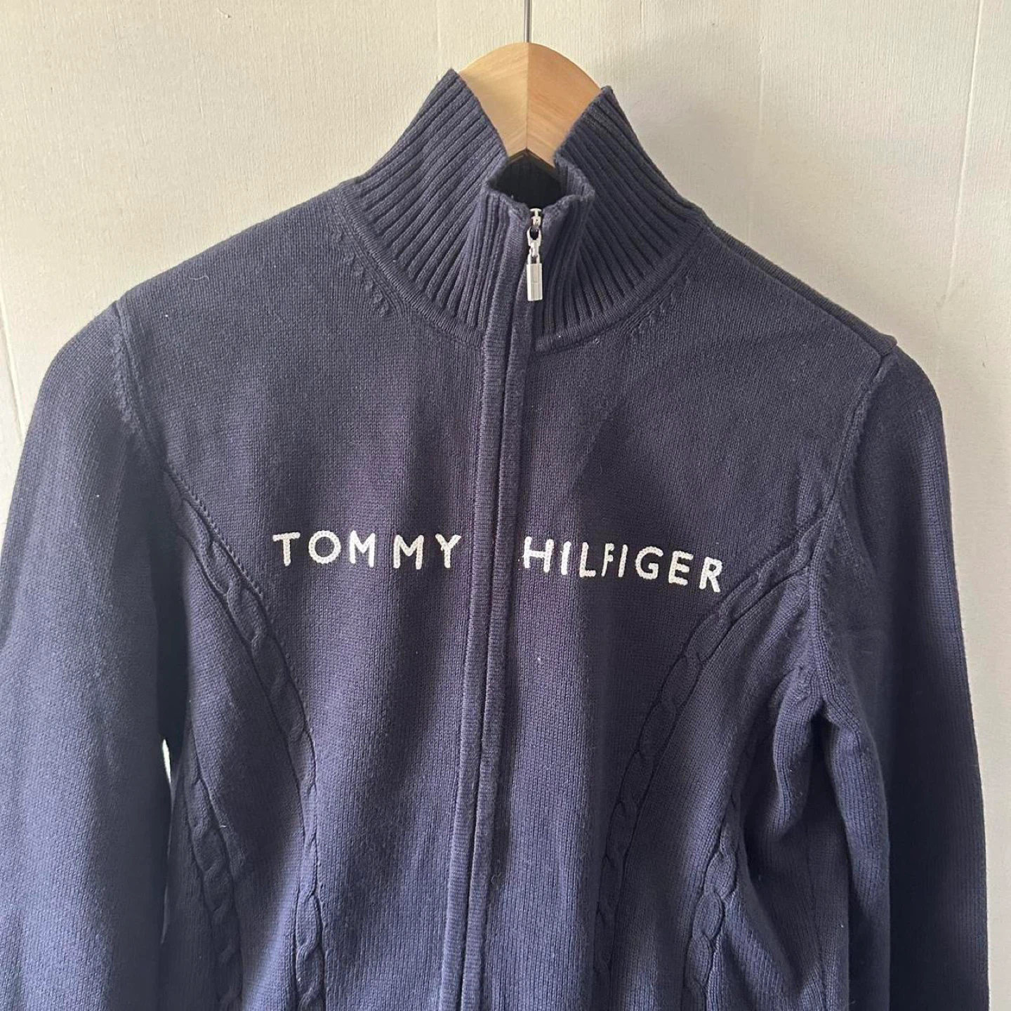 Tommy Hilfiger Navy Blue Zip Up Sweater - Small - photo 3