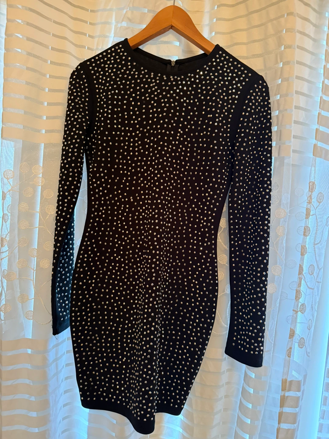 Black Long Sleeve Mini Dress