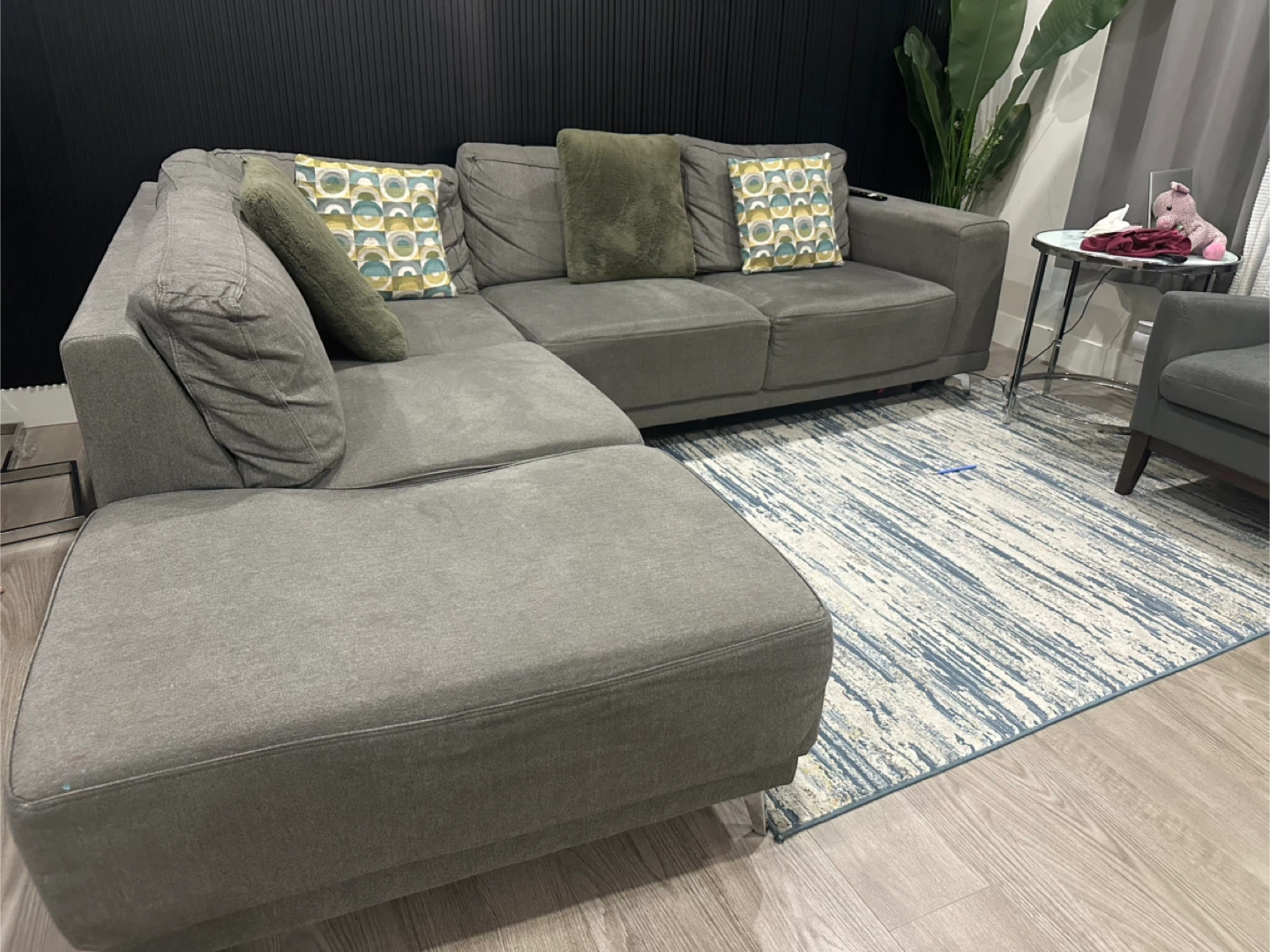 Coffee Table and Grey Sectional Couch - photo 3