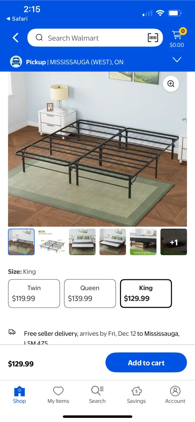 King Size Metal Bed Frame - Like New image indicator(2)