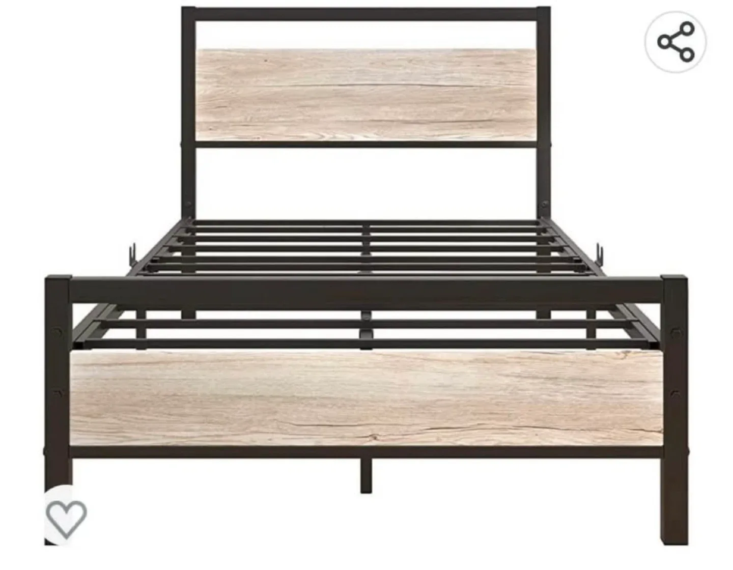 Twin Bed Frame - Metal & Wood image indicator(3)